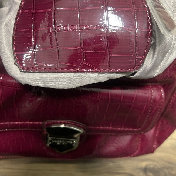 Liz Clairborne Fuchsia Croc-Embossed Shoulder Bag - Picture 7 of 7